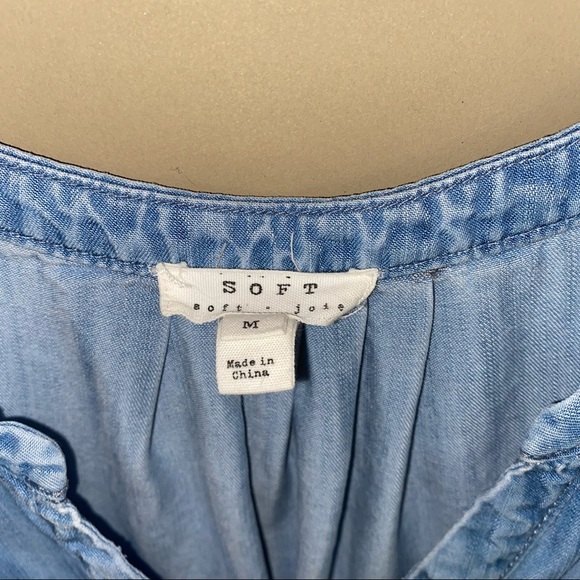 joie soft carley chambray denim tank top - Picture 4 of 6